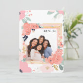 最高の母のフローラ写真フレーム母の日 招待状 (スタンド正面)