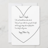 最高の母のフローラ写真フレーム母の日 招待状 (裏面)