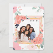 最高の母のフローラ写真フレーム母の日 招待状 (正面)