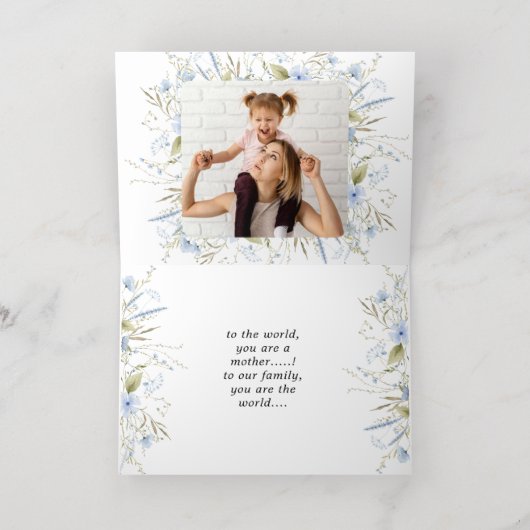 最高の母のフローラ写真マザーズの日 箔グリーティングカード (内側レイダウン)