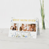 最高の母のフローラ写真マザーズの日 箔グリーティングカード (正面)