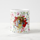 最高の母のフローラ写真ママの日マグカップ ジャンボコーヒーマグカップ (正面)