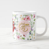 最高の母のフローラ写真ママの日マグカップ ジャンボコーヒーマグカップ (右)