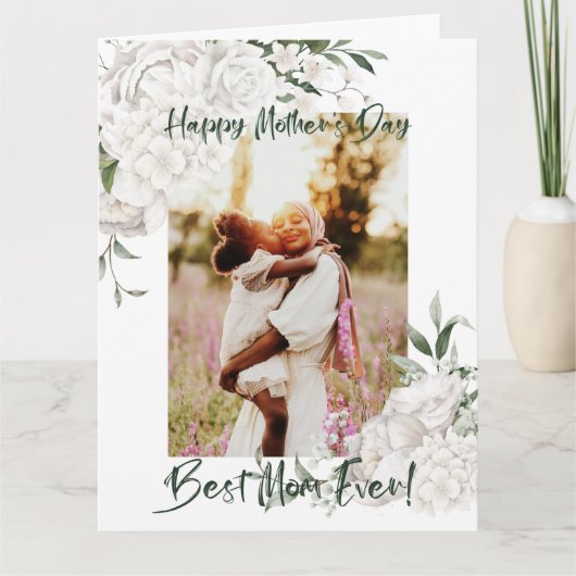 最高の母のフローラ写真母の日 カード (正面)