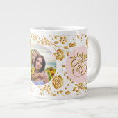 最高の母のフローラ写真母の日 ジャンボコーヒーマグカップ (正面右)