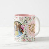 最高の母のフローラ写真母の日 ツートーンマグカップ (正面右)