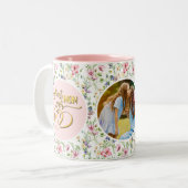 最高の母のフローラ写真母の日 ツートーンマグカップ (正面左)