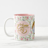 最高の母のフローラ写真母の日 ツートーンマグカップ (左)