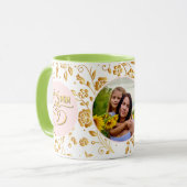 最高の母のフローラ写真母の日 マグカップ (正面左)