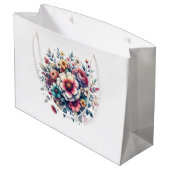 最高の母のフローラ水色 ラージペーパーバッグ (裏面アングル)