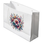 最高の母のフローラ水色 ラージペーパーバッグ (正面アングル)