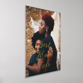 最高の母のプレゼント写真カスタマイズ 箔ポスター (レイダウン)