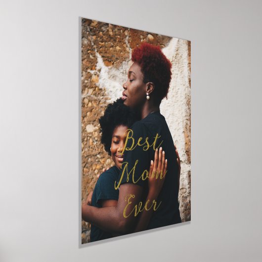 最高の母のプレゼント写真カスタマイズ 箔ポスター (レイダウン)