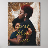 最高の母のプレゼント写真カスタマイズ 箔ポスター (正面)