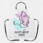 最高の母のミニマルなラインアート母の日 エプロン (正面)