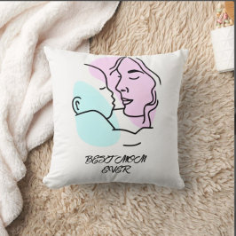 最高の母のミニマルなラインアート母の日 クッション