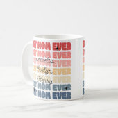 最高の母のレトロの子供の名前の母の日のギフト コーヒーマグカップ (正面左)