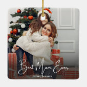 最高の母の写パーソナライズされた真 セラミックオーナメント (裏面)