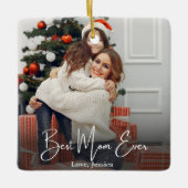 最高の母の写パーソナライズされた真 セラミックオーナメント (正面)