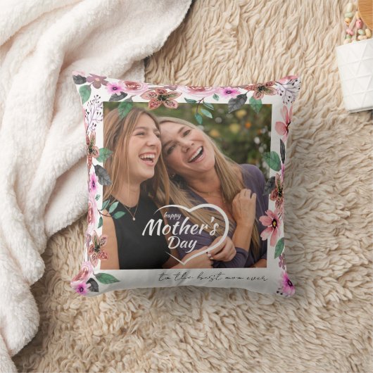 最高の母の写真カスタム文字ハッピーマザーズ・デイ クッション (ブランケット)