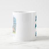 最高の母の写真グランジ縁ど中 ジャンボコーヒーマグカップ (正面)