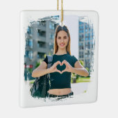 最高の母の写真グランジ縁ど中 セラミックオーナメント (右)