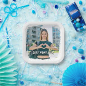 最高の母の写真グランジ縁ど中 ペーパープレート (パーティー)