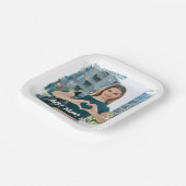 最高の母の写真グランジ縁ど中 ペーパープレート (傾斜あり)