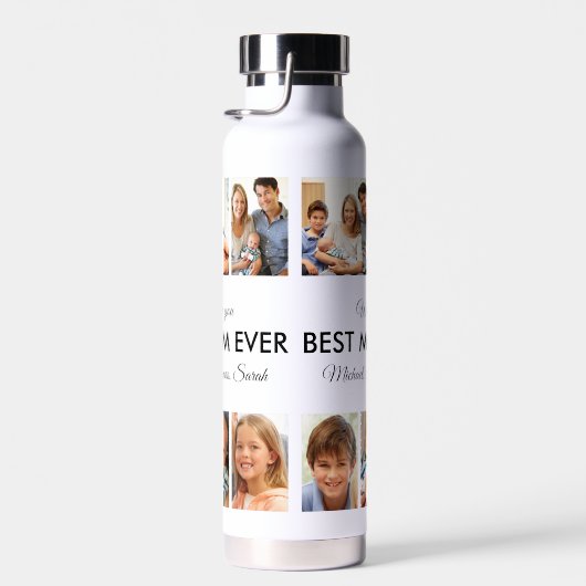 最高の母の写真コラージュ母の日 ウォーターボトル (右面)