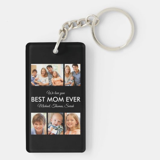 最高の母の写真コラージュ母の日 キーホルダー (裏面)
