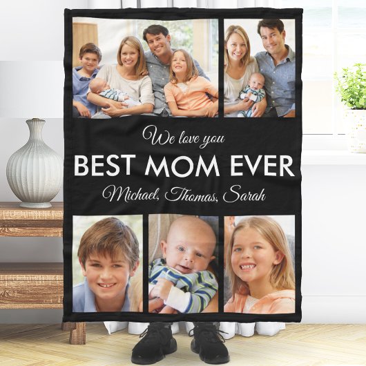 最高の母の写真コラージュ母の日 フリースブランケット