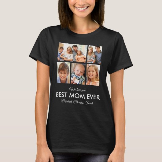 最高の母の写真コラージュ母の日 Tシャツ (正面)