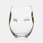 最高の母の写真ハート ステムなしワイングラス (左)