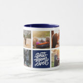 最高の母の写真パーソナライズされたコラージュNavy Blue マグカップ (中央)