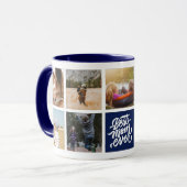 最高の母の写真パーソナライズされたコラージュNavy Blue マグカップ (正面左)