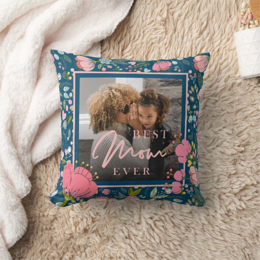 最高の母の写真パーソナライズされた母の日のスロー クッション (ブランケット)