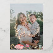 最高の母の写真パーソナライズされた母の日 箔シーズンカード (正面)