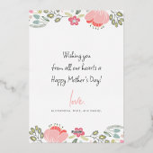 最高の母の写真パーソナライズされた母の日 箔シーズンカード (裏面)