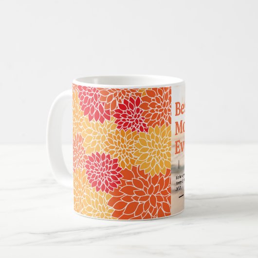 最高の母の写真モダンフローラ母の日 コーヒーマグカップ (正面左)