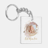 最高の母の写真モダン キーホルダー (正面左)