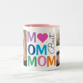 最高の母の写真 ツートーンマグカップ (中央)