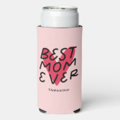 最高の母の手モダンレタリング母の日 スリム缶クーラー (Seltzer裏面)