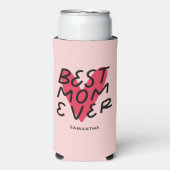 最高の母の手モダンレタリング母の日 スリム缶クーラー (Seltzer正面)