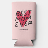 最高の母の手モダンレタリング母の日 スリム缶クーラー (裏面)