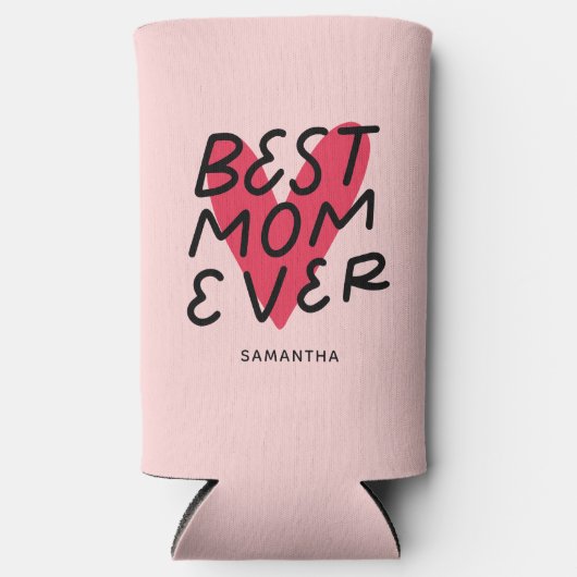 最高の母の手モダンレタリング母の日 スリム缶クーラー (正面)