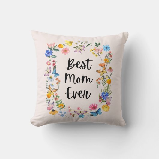 最高の母の日かわいらしにワイルドフラワーボホ母の日 クッション (正面)
