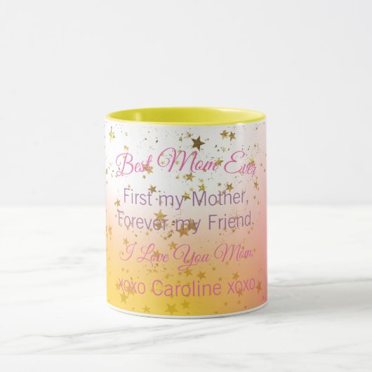 最高の母の日がエレガントモダン可愛い マグカップ (中央)