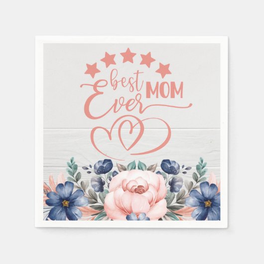 最高の母の日が素朴ボホフローラ母の日 スタンダードカクテルナプキン (正面)