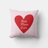 最高の母の日にピンクと赤いハートの母の日をスクリプト クッション (正面)