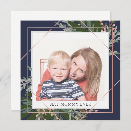 最高の母の日のフローラ写真パーソナライズされた シーズンカード (正面/裏面)